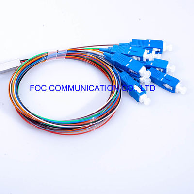1×8 0.9mmの管PLCのFTTXのための光学ディバイダーSC UPCのコネクターG.657A
