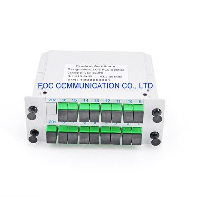PON FTTX 1650nm繊維PLCのディバイダーSC APC 1×16の低い挿入損失