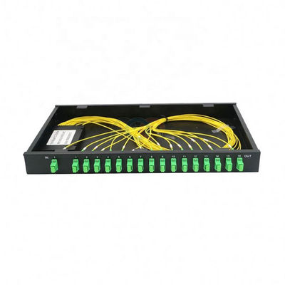 低いPDL 1260nmのラック マウントPLCのディバイダー1 RU 19&quot; 1x16 SC APC