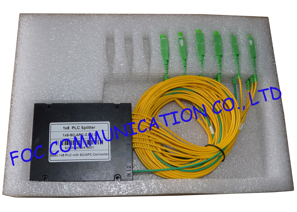 黄色い繊維 PLC のディバイダー SC/APC、1*4 および 1*8 FTTX FTTH のディバイダーの低い挿入損失
